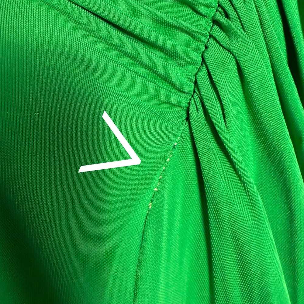 A.L.C. Adeline Maxi Dress Green Ruched Long Sleeve Asymmetrical Women Size S - Picture 11 of 14